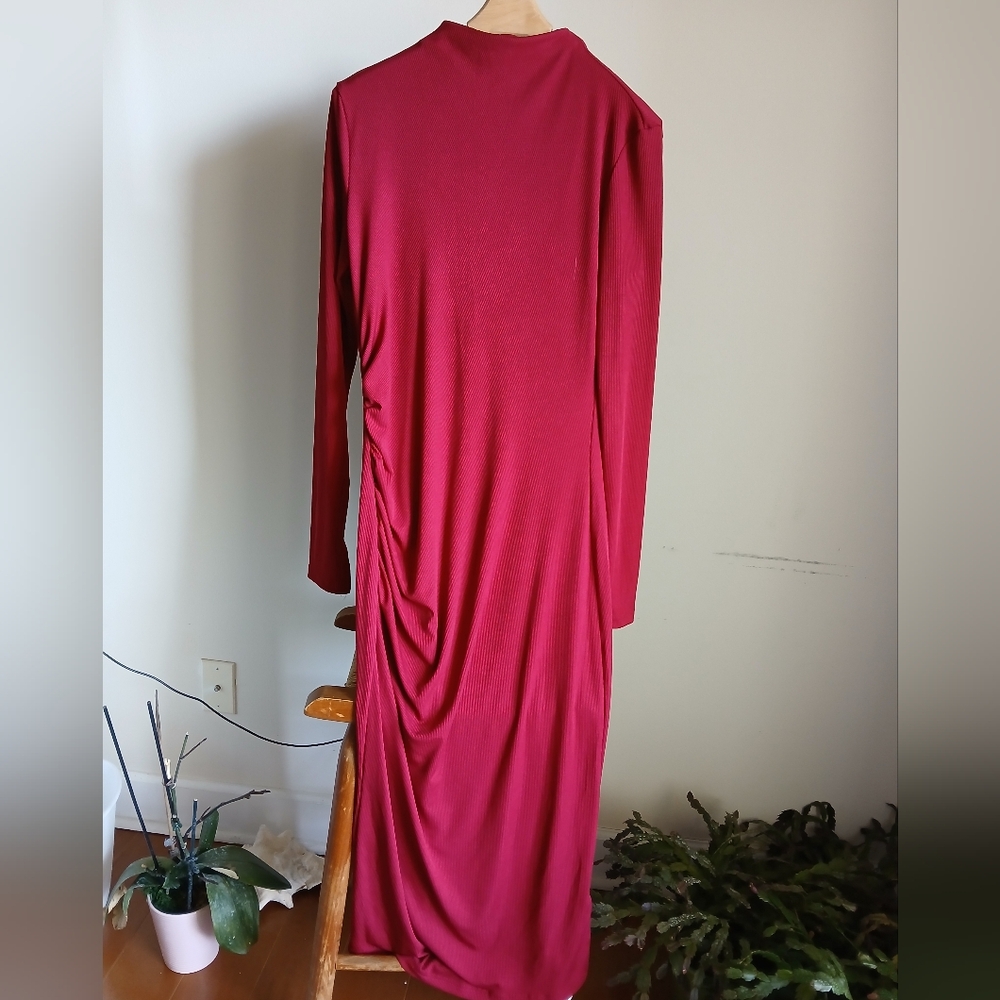 NWT Cider Dress Ruched Side Bodycon Red Size XL